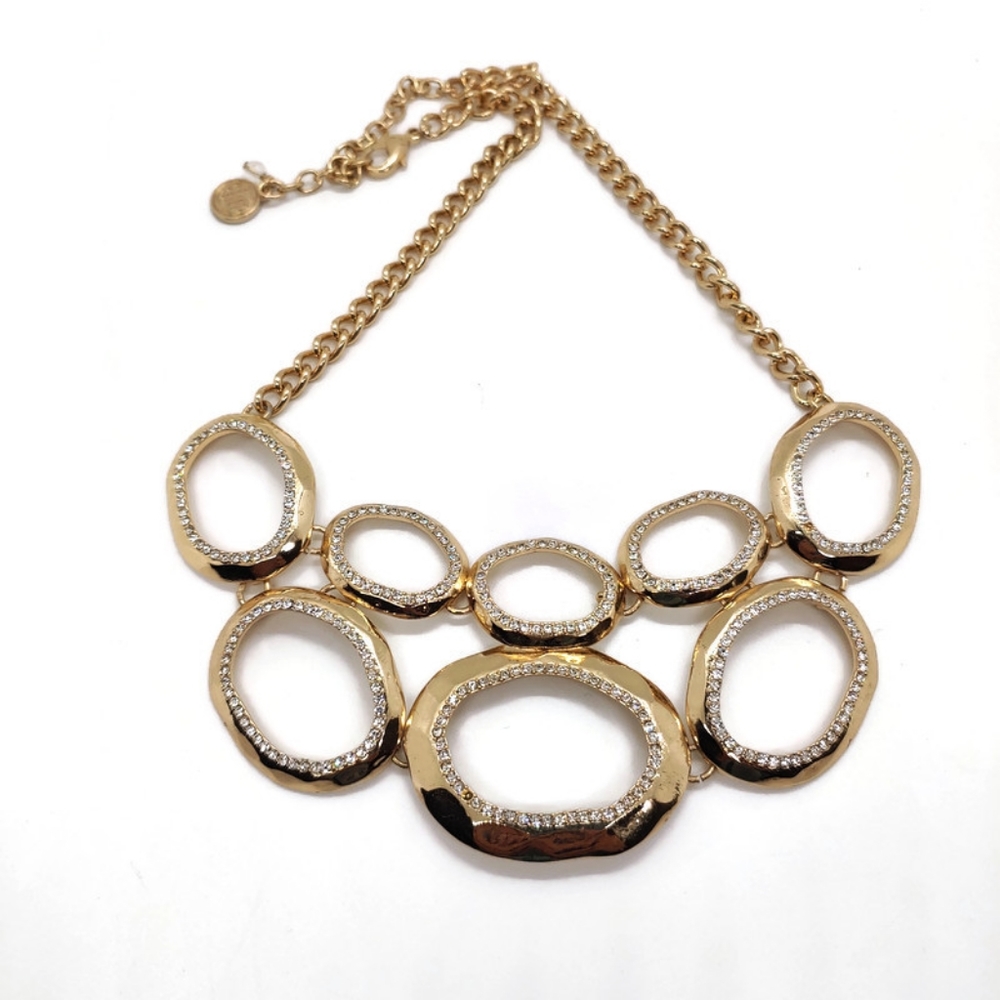 Dana Buchman gold tone oval rhinetone necklace